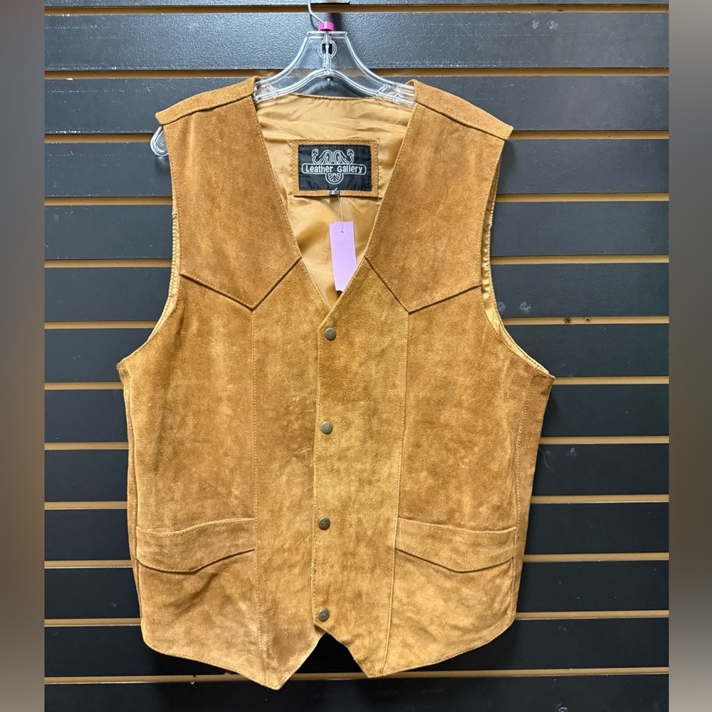 Leather Gallery Genuine Suede Vest Brown L